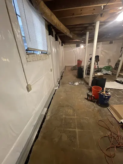 A wall opened to dry the cavity in Marietta, GA