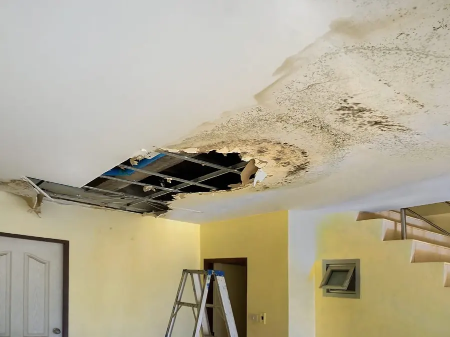 Ceiling leak water damage in a Marietta, GA home